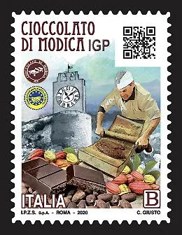 Il primo francobollo con il codice qr dedicato al cioccolato di Modica