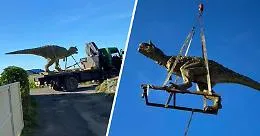 Ordina un dinosauro per il figlio: gli recapitano una statua di 2 tonnellate