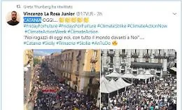 #FridayForFuture e Greta twitta anche la piazza di Catania