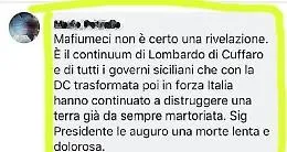 &laquo;Le auguro una morte lenta e dolorosa&raquo;, l'hater di Musumeci indigna il web