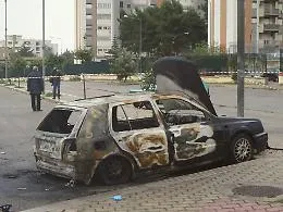 Palermo, cadavere carbonizzato dentro un'auto in fiamme