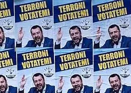 &laquo;Terroni votatemi&raquo;, ad Agrigento 
un fiume di finti manifesti elettorali
con la foto di un arrabbiato Salvini