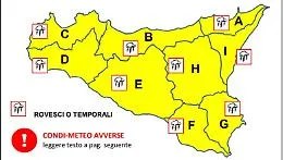 Meteo, pioggia e venti di burrasca: allerta gialla in Sicilia