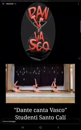 Instagram Vasco Rossi pubblica video musicale Istituto Linguaglossa (Ct)