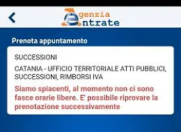 Catania: impossibile prenotare all'ufficio successioni