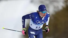 Pene congelato per lo sciatore olimpico dopo 30 km tra venti gelidi e temperature sotto zero