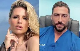Michelle Hunziker, bacio in mascherina con il medico pi&ugrave; bello d'Italia