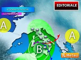 Meteo: in arrivo 4 giorni instabilit&agrave;, piogge, temporali e sabbia del deserto