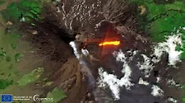 Etna, la colata di lava visibile dallo spazio