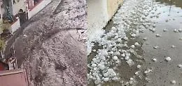 Maltempo in Sicilia, alle Eolie violenta grandinata e strade come torrenti in piena