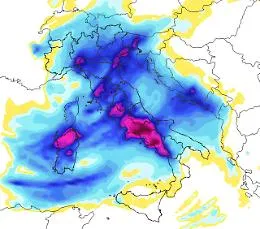 Maltempo forte sull'Italia da luned&igrave; sera per 24h