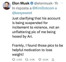 Twitter sospende Kayne West per istigazione a violenza