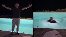 Argentina campione, Cassano si tuffa nella piscina gelida: &laquo;L'avevo promesso&raquo;