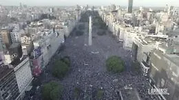 Argentina campione, marea umana a Buenos Aires: le spettacolari immagini dal drone