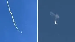 Il pallone spia cinese colpito e abbattuto: le immagini della caduta in Usa