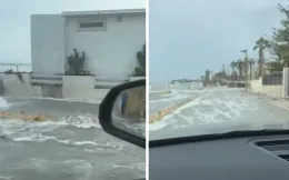 Onde alte e Lungomare sommerso dall'acqua a Tonnarella di Mazara del Vallo