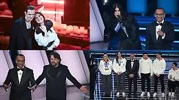  Al top Paradiso, Meta, Fedez e Masini, Lda &Aka Seven, Nayt.  Lillo bravo presentatore, gag su Petrecca: "Siamo all'Olimpico?"