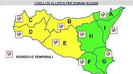 Sicilia, pioggia &ldquo;a macchia di leopardo&rdquo; e mari molto mossi: scatta l&rsquo;allerta gialla in mezza Isola
