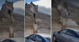 La torre del castello del '500 si sbriciola poco prima dell'apertura al pubblico: il video choc in Spagna