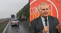 Paura in autostrada per il candidato a sindaco di Milazzo, Peppe Falliti: si ribalta con l'auto e resta ferito