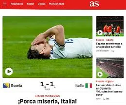 &laquo;Ciao Italia&raquo;: mezzo mondo reagisce tra stupore e ironia al terzo fallimento azzurro costato l'esclusione dai Mondiali del 2026