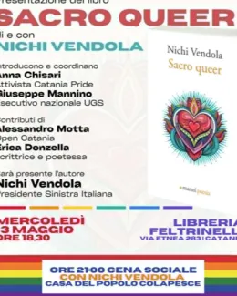 Nichi Vendola presenta "Sacro Queer" a Catania: politica, attivismo e poesia a confronto