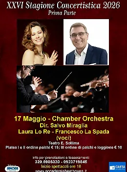 Gran finale della prima parte della XXVI stagione dell'Accademia Beethoven: Laura Lo Re e Francesco La Spada al Teatro Sollima