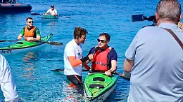 Traversata dello Stretto, tra Scilla e Cariddi, da Reggio a Messina con Antonio Rossi, icona della canoa e dello sport italiano 