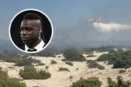 Vacanze da incubo per Super Mario: Balotelli evacuato per l'incendio a Torre San Giovanni 