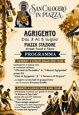 San Calogero in festa: ad Agrigento tre giorni in Piazza Stazione tra sapori, musica e giochi