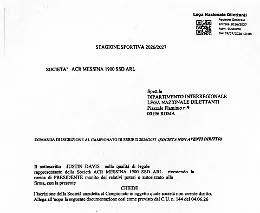 Il Messina ha presentato la domanda di ripescaggio in serie D