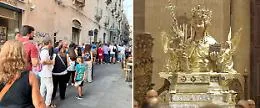 Sant'Agata, file sotto il sole per l'ostensione del busto reliquiario appena restaurato