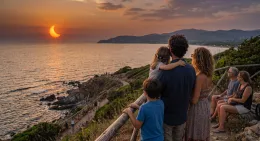 Eclissi parziale al tramonto, il sole d&agrave; spettacolo 