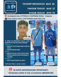 Appello per tre ragazzini scomparsi dalla provincia di Ragusa
