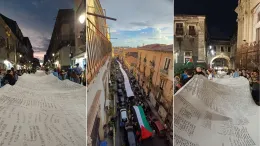 Catania, la processione laica del sudario con i nomi degli oltre 18mila bambini uccisi a Gaza 
