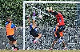 Catania, prove di formazione e acrobazie (che spettacolo il gol di Coda). Ecco le foto del test a Torre del Grifo