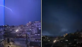 Tempesta elettrica su Enna: decine e decine di fulmini la illuminano nella notte