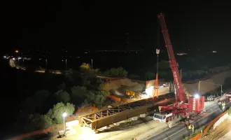 Autostrada Ragusa-Catania, completato il varo del nuovo cavalcavia. Schifani: &laquo;Avanti senza ritardi&raquo;