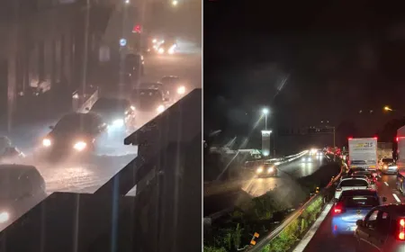 Nubifragio tra Giarre e Acireale: allagamenti sull'autostrada A18, soccorsi alcuni automobilisti intrappolati