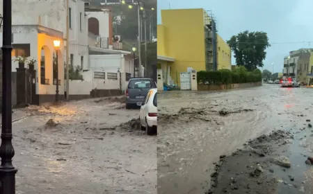 Lipari, esondano due torrenti: allagamenti, fango nelle strade e auto impantanate