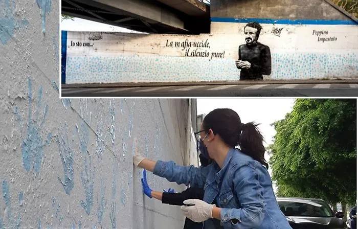Catania, completato il ripristino del murales per Peppino Impastato