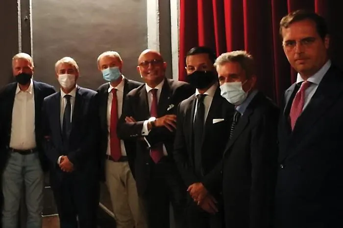 da sinistra: Luigi Maugeri, Antonio La Ferrara, Salvatore Ingrassia, Gaetano Armao, Angelo Deiana, Roberto Cellini, Alessandro Dagnino