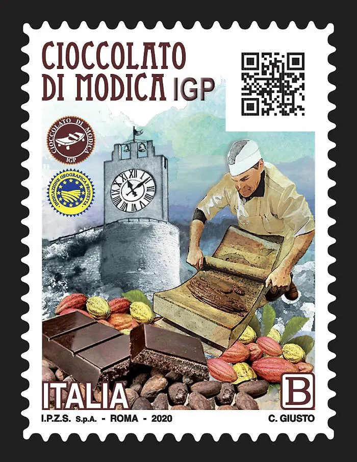 Il primo francobollo con il codice qr dedicato al cioccolato di Modica