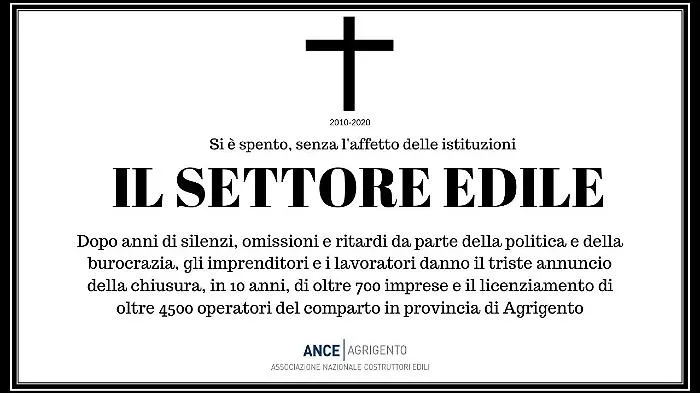 Costruzioni, il funerale di un intero comparto: in 10 anni persi 4300 posti di lavoro