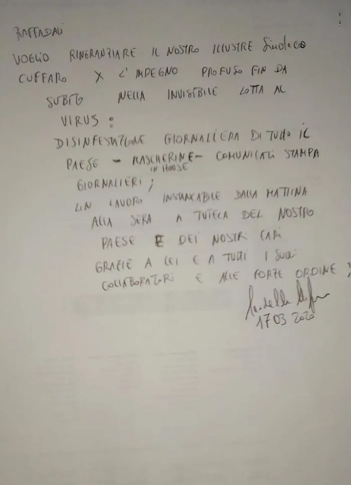 Raffadali (Ag): i cittadini ringraziano il sindaco