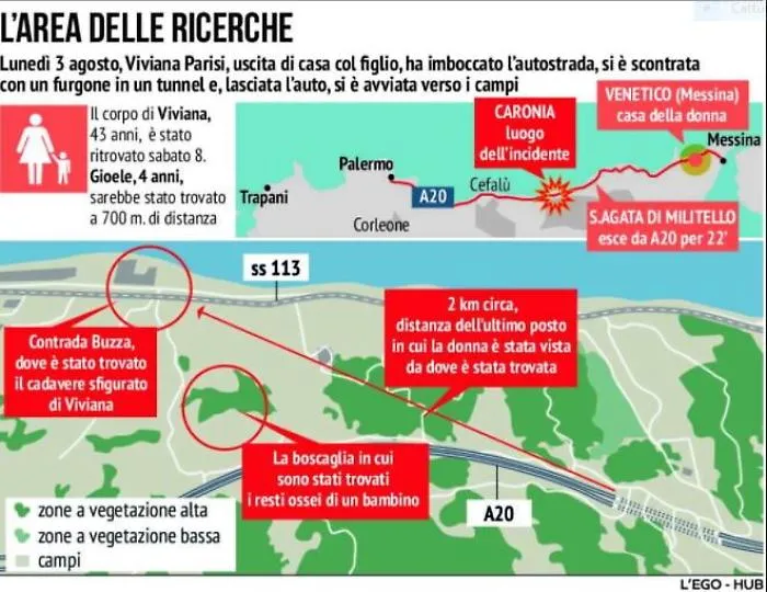 Ecco il tragitto di Viviana e di Gioele
&laquo;Uscita dall'autostrada per fare benzina&raquo;