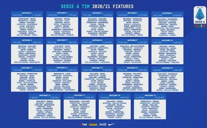 Serie A 20/21, inizio intrigante e finale da brividi: scarica il calendario  da stampare
