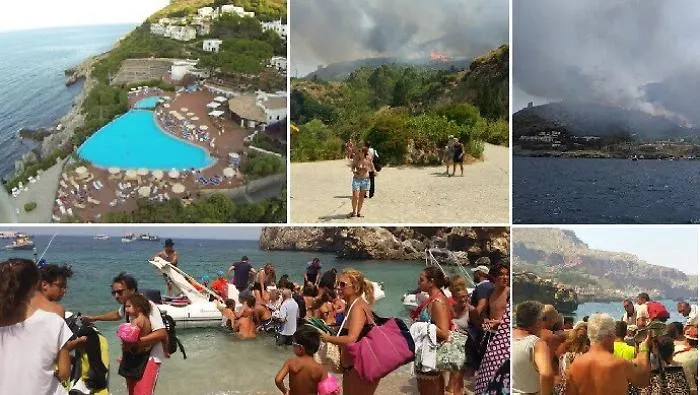 San Vito lo Capo, evacuato via mare il Calampiso Resort circondato dalle fiamme