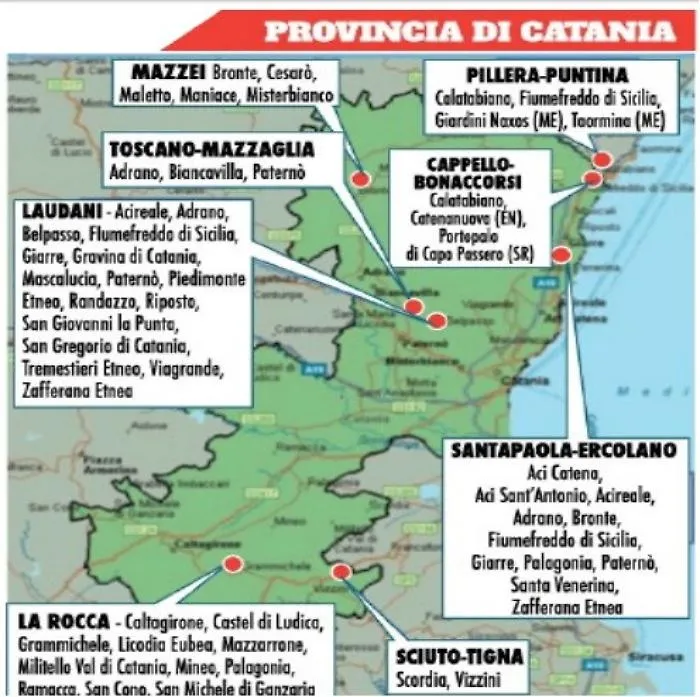 Cosche "egemoni" in Sicilia orientale e "confini" rigidi per spartirsi gli affari