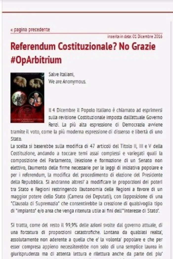 Anonymous hackera siti Pd in Sicilia